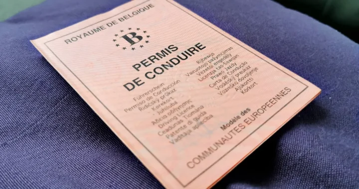 permis belge rose papier