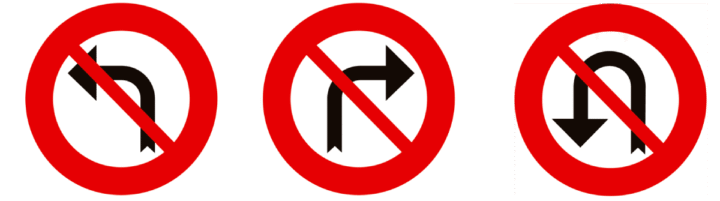 signaux d'interdiction barrés